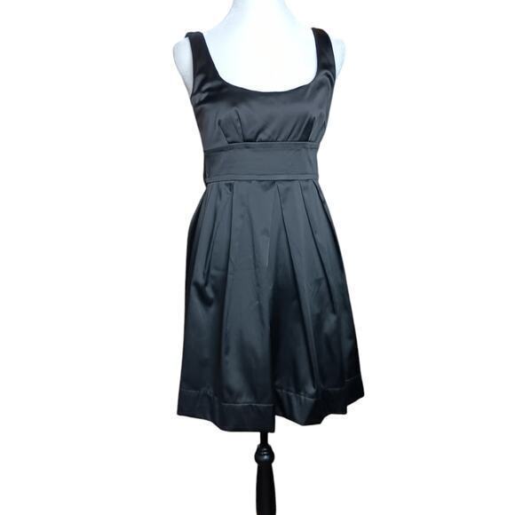 VINTAGE Y2K Dress Babydoll Pleated Satin Tie Belt Cocktail Party‎ Size 9 Medium - Picture 2 of 9